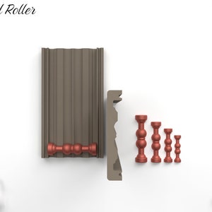 May include: A set of five 3D printed bead roller molds. The molds are made of a light brown plastic and are designed to create different sizes of beads. The molds are arranged in order of size, with the largest mold on the left and the smallest mold on the right. The molds are all in focus and the background is white.