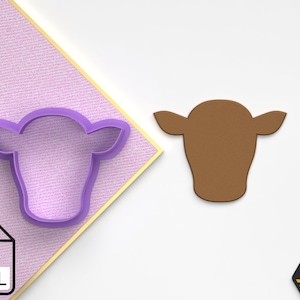 Digital .STL Polymer Clay Cutter Cow Silhouette *6 Size 3 Version Cut/Animals and Insects/File For Use In A 3D Printer