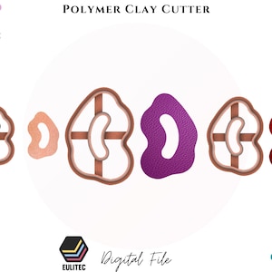 Polymer Clay Cutters/ Organic amoeba shaped clay cutter/ Digital .STL File * 3 Size