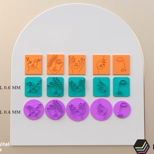 Woman Face Polymer Clay Stamp / Digital STL File *5 Model