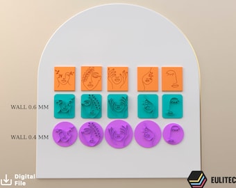 Woman Face Polymer Clay Stamp / Digital STL File *5 Model