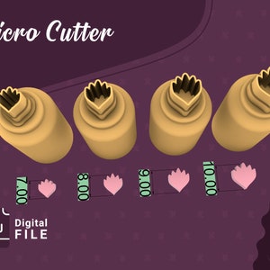 Polymer Clay Cutter *4 size/Micro Cutters Petals Flower/Digital .STL File * File For Use In A 3D Printer