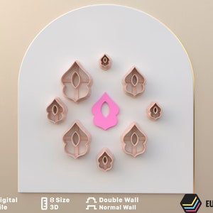 Polymer Clay Cutter 8 Sizes 2 Version Cut/Moroccan/Digital .STL File * File For Use In A 3D Printer