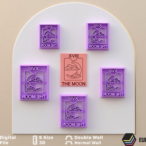 Polymer Clay Cutter *5 Größen /Tarot Der Mond XVIII/Digitale .STL-Datei * Datei zur Verwendung in einem 3D-Drucker