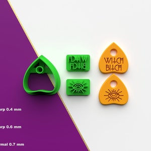 Polymer Clay Cutter Ouija Bitch Witch *6 Size *3 Cut Version | Halloween | STL file for 3D printing
