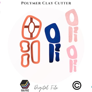 Polymer Clay Cutters/ Organic shaped clay cutter/ Digital .STL File * 3 Size