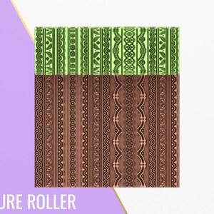 Texturrulle Polymerlera Spetsornament M254 | Enfärgad, Ihålig | Digitala filer för 3D-utskrift