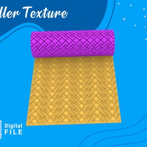 Roller Texture Polymer Clay /Basic stamp/ Digital STL File* File For Use In A 3D Printer