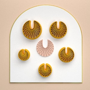 Polymer clay cutter/Circle with lines 5 size 2 version cut/ Digital download .STL File