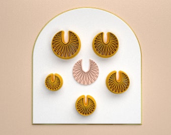 Polymer clay cutter/Circle with lines 5 size 2 version cut/ Digital download .STL File