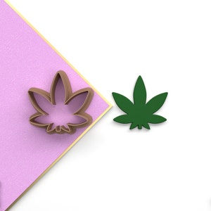 Digital .Stl polymerlera utskärare cannabis-marijuana-marijuana-sativa *5 storlek 5 version klipp/fil för användning i en 3D-skrivare