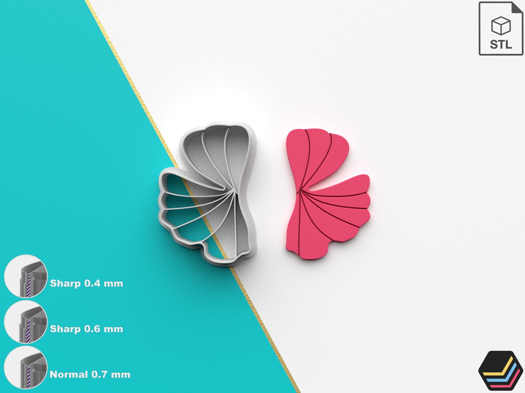 ポリマークレイカッター 銀杏の葉| 5 サイズ 3 カッター バージョン