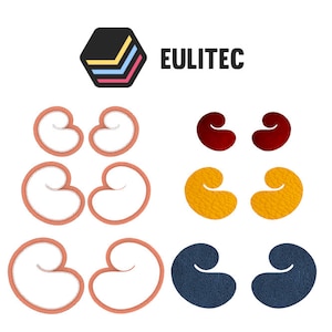 Puede incluir: Conjunto de seis parches para ojos en tres colores diferentes: rojo, amarillo y azul. Cada parche tiene forma de media luna y una superficie texturizada. Los parches están dispuestos en tres filas de dos, con los parches rojos en la parte superior, los parches amarillos en el medio y los parches azules en la parte inferior. La palabra "EULITEC" está impresa en letras negras sobre los parches.