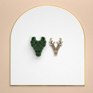 Christmas Deer Polymer Clay Cutters / Digital STL File / 5 Sizes / 2 Cutting Versions