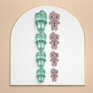 Christmas Cookie Cutter BITTEN GINGERBREAD / Digital STL File / 4 Sizes / 2 Cutting Versions