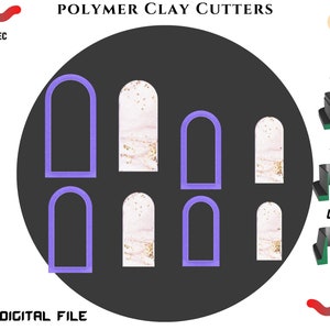 Polymer Clay Cutters *3 version cut/ HALF OVAL/ Digital .STL File *4 size