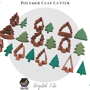 Polymer clay cutters / pine shape / 10 models *3 size / .STL FILE