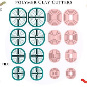 Polymer Clay Cutter 2 Versions 4 Sizes/Circles With Inner Lines/Digital .STL File * File For Use In A 3D Printer