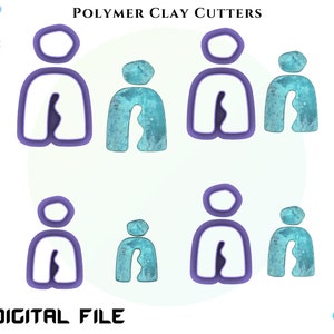 Polymer Clay Cutter *4 Sizes 2 cut versions/U Organic/Digital .STL File * File For Use In A 3D Printer