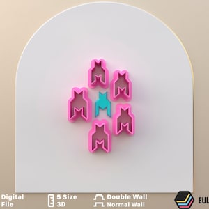 Studs HOUNDSTOOTH CUTTERS Polymer Clay Cutters / Digital STL File / 5 Sizes / 2 Cutting Versions