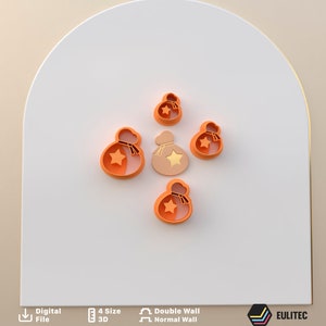 Taglierina per argilla polimerica *4 dimensioni *2 versioni tagliate Dimensioni/Sacchetto di soldi/File digitale .STL * File da utilizzare in una stampante 3D