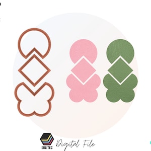 Puede incluir: Tres formas geométricas con un patrón de diamante en su interior. Las formas son un semicírculo marrón con un diamante, un corazón rosa con un diamante y un corazón verde con un diamante.