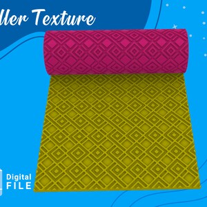 Roller Texture Polymer Clay /Geo/ Digital STL File* File For Use In A 3D Printer