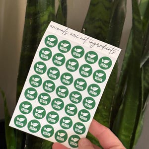 Veganistische stickerlabels (verpakking van 35)