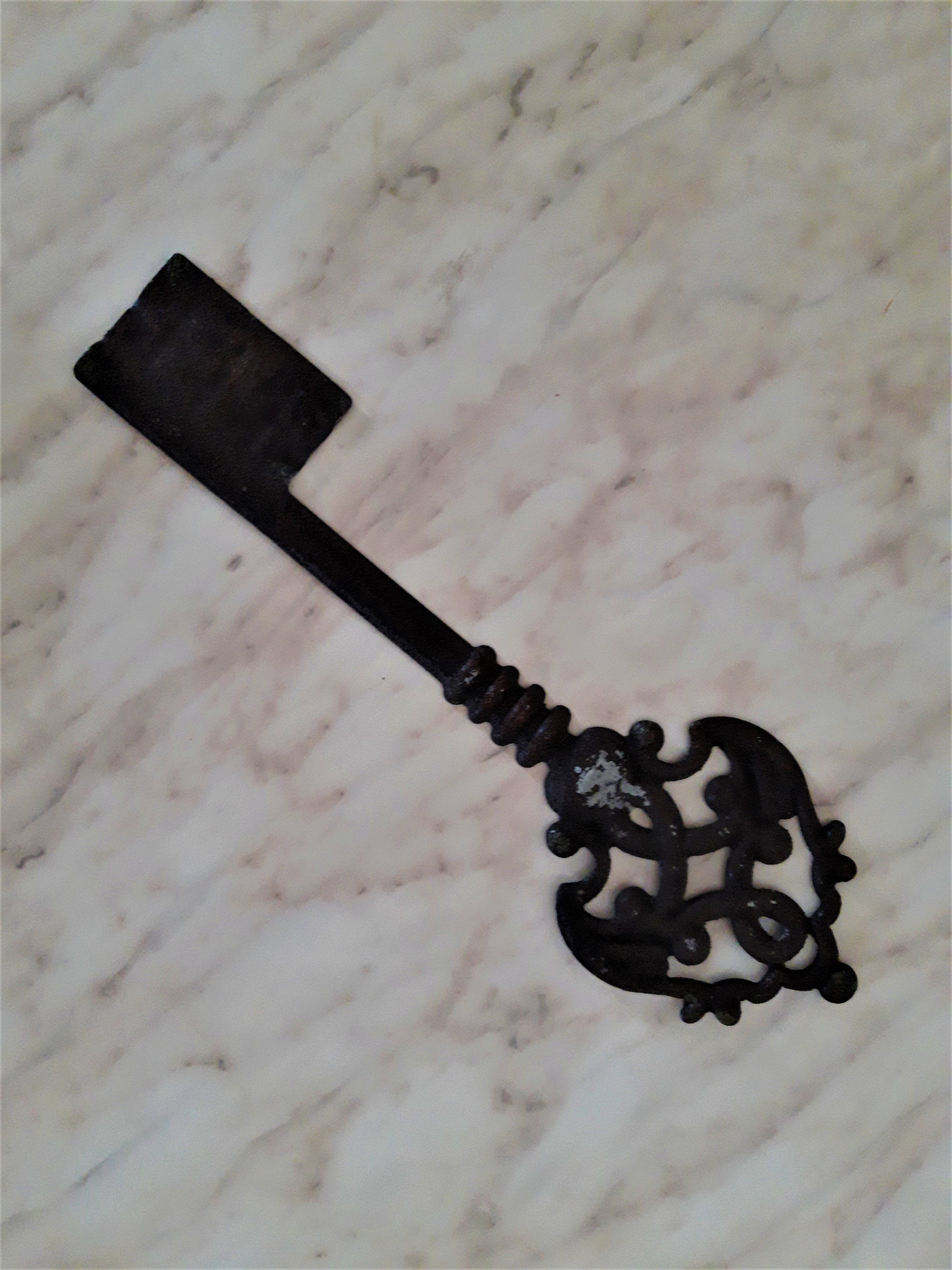 Vintage Large Decorative Metal Key, Wall Key, Metal Skeleton Key, Large