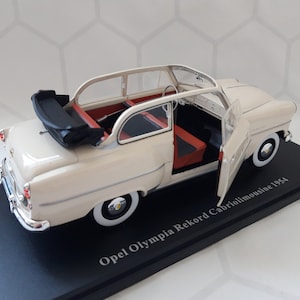White Opel Olympia Record Cabriolimousine 1954,German Replica Car White Color, Metal Car, Collectible Car, Car for Desk, Birthday Gift