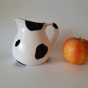 Handmade Dalmatian Ceramic Jug: Black and White Creamer
