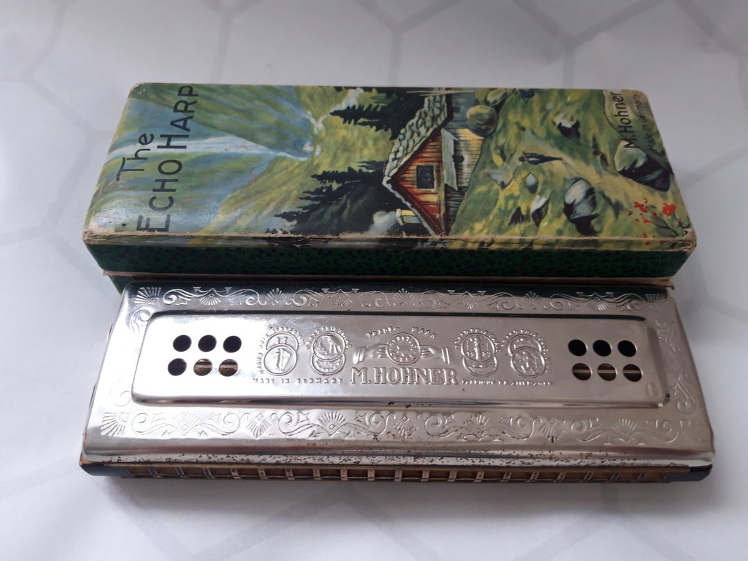 Double Harmonica Echo Harp M Hohner Germany, German Vintage Harmonica