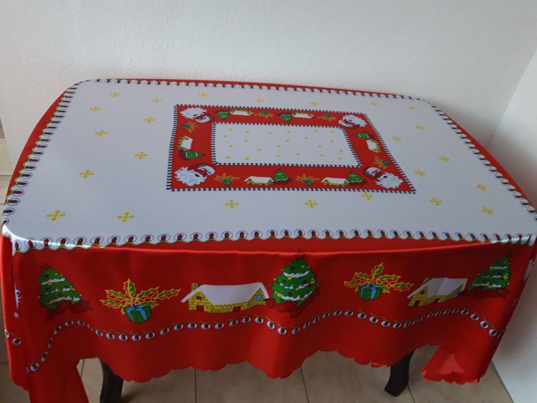 Large Christmas Tablecloth Rectangular Christmas Tablecloth Etsy