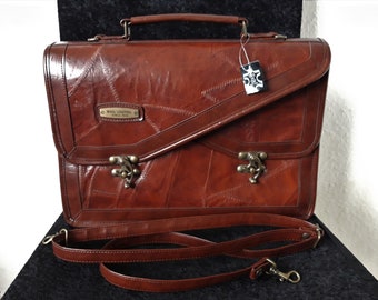 Vintage Leather Brown Bag,  Shoulder Bag, Briefcases, Dark Brown Boho Bag