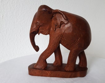 Hand Carved Wooden Elephant - Etsy