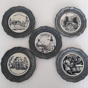 Vintage Blechteller Set: Wandteller aus einer alten Blechdose