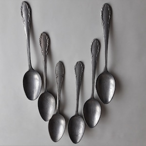 Vintage Aluminum Spoons Set of 6: Retro Farmhouse Decor