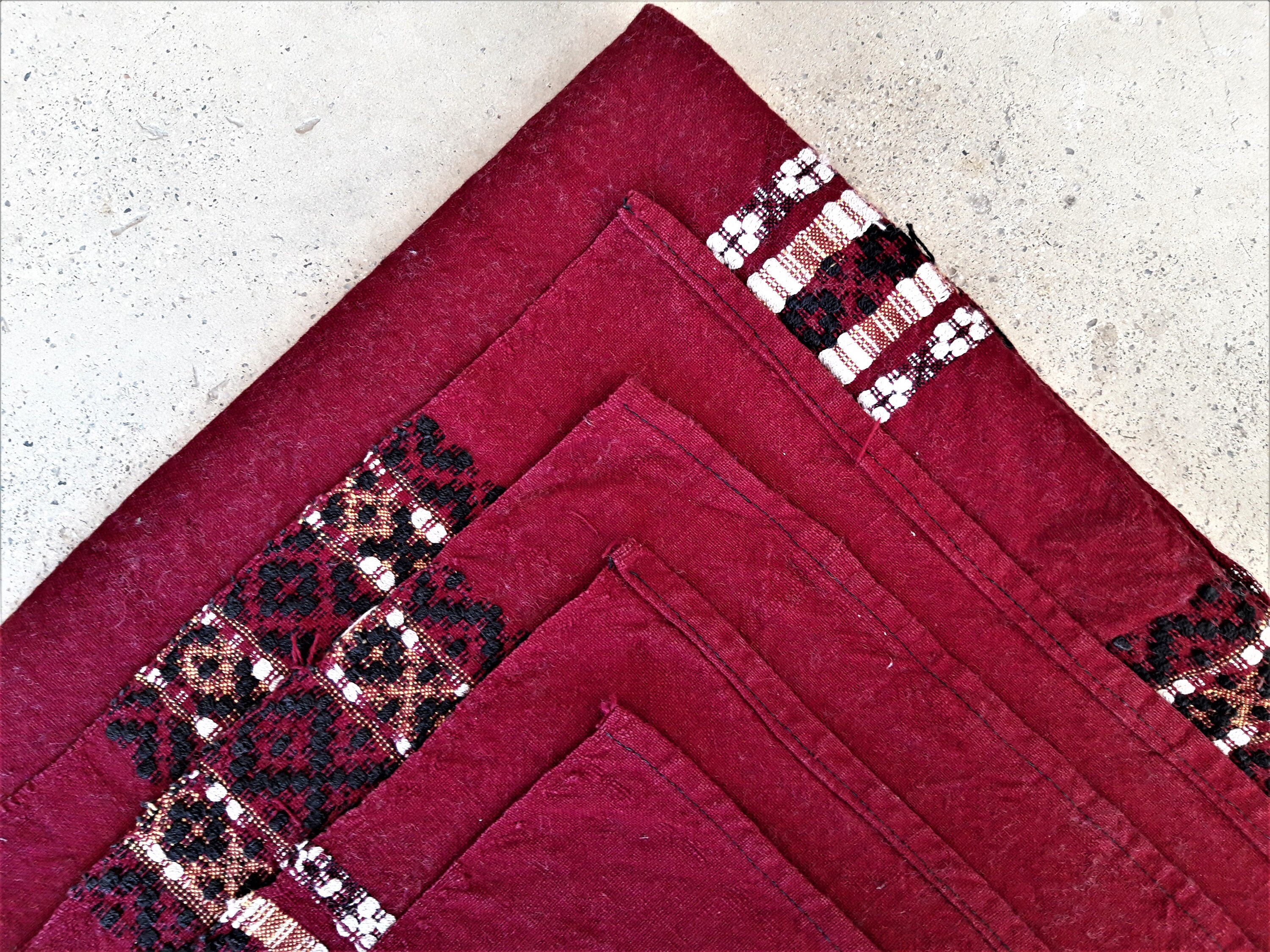 Folk Handmade Tablecloth, Handwoven Tablecloth 33 X 32 , Rare Rustic