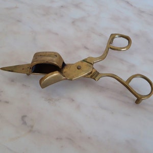 Vintage Brass Candle Scissors: Wick Trimmer Altar Tool
