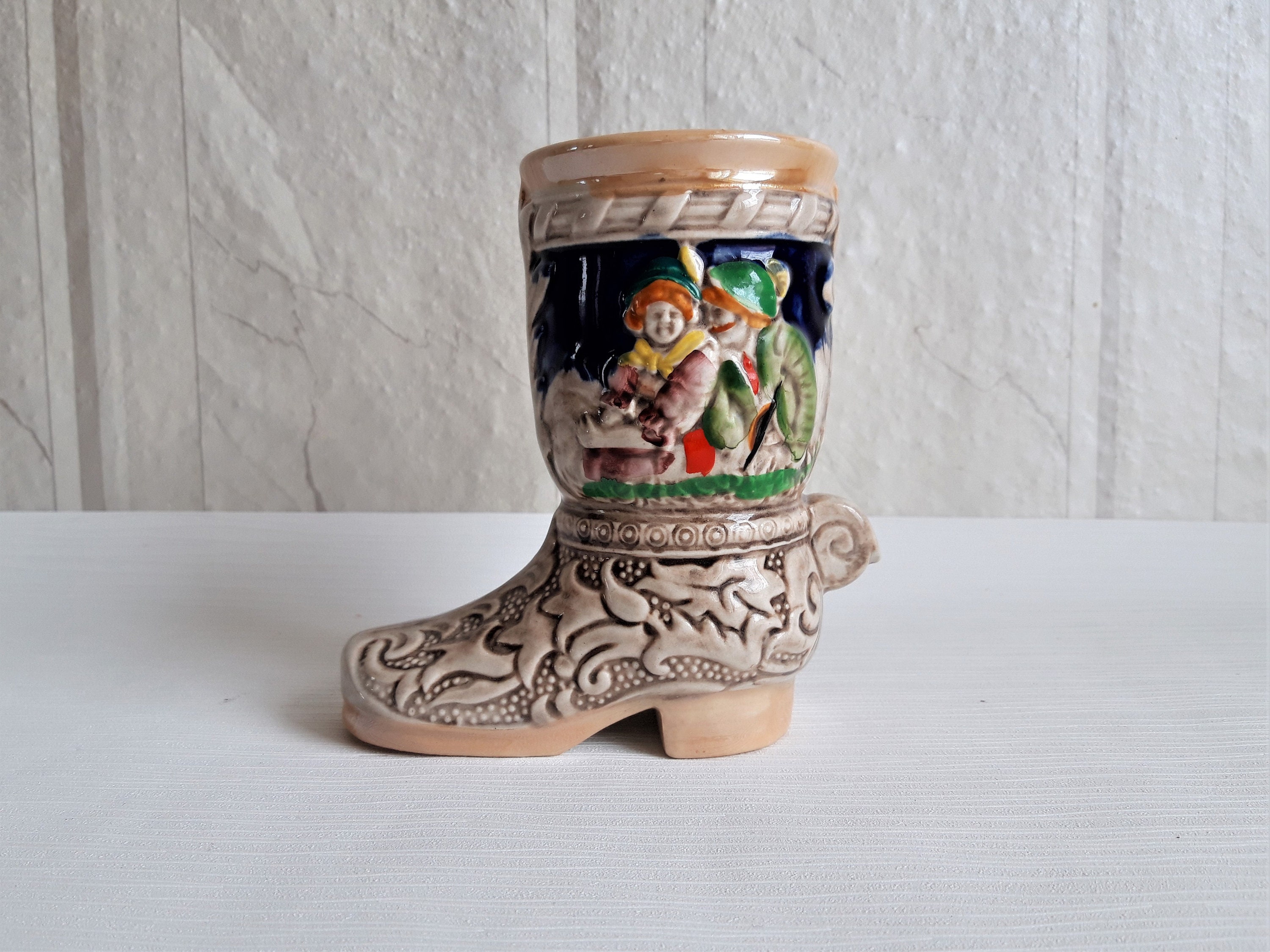 Old Ceramic Vase Ceramic Vase Ceramic Boot Home Decor Etsy UK
