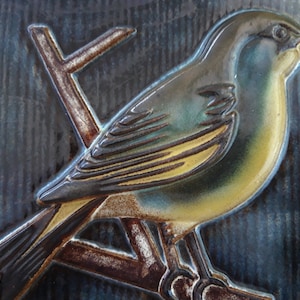 Vintage Swedish plaque wall from EGO Stengods, Ceramic wall Ego Stengods, Ceramic plate for birds Scandinavian design