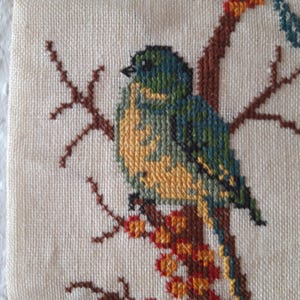 Traditional Swedish Folk bellpulls, Vintage Hand Embroidered Wall Tapestry, Scandinavian Design, Wall Decor, Birds, Flowers, Sale
