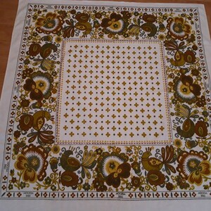 Vintage Russian Large Tablecloth Square Printed Tablecloth