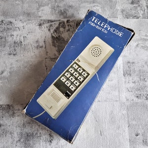 Vintage brown plastic wall phone, desk phone, cave gift