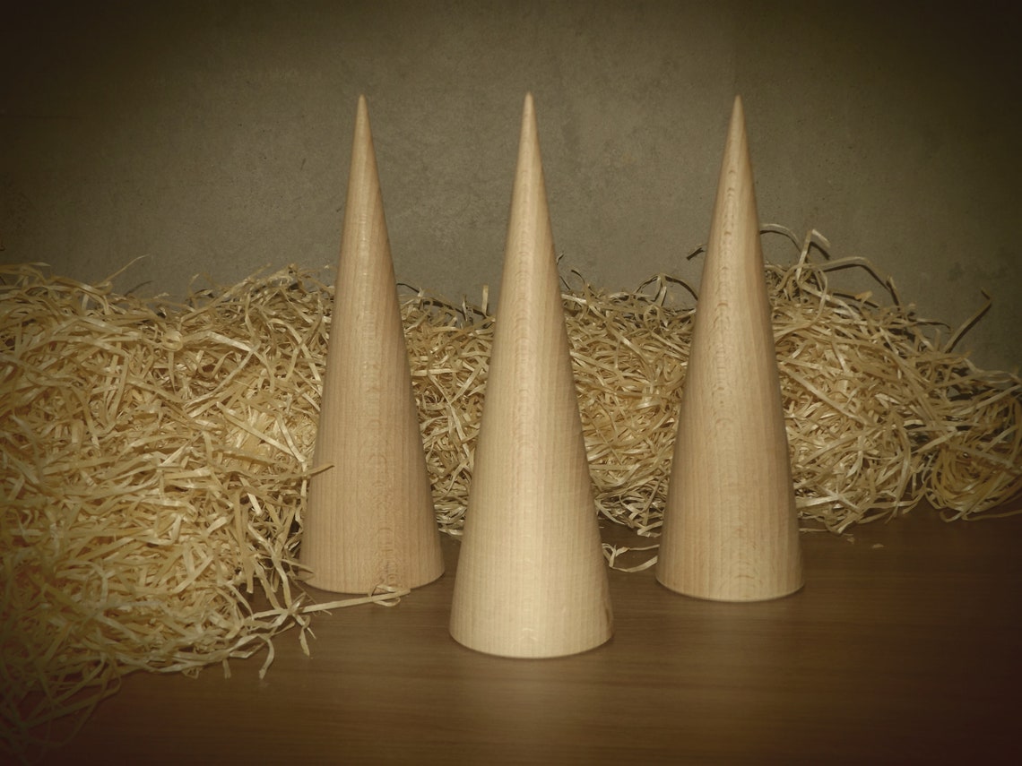 Tall Wooden Cones 9.6 in/24 сm Ring cone Unfinished DIY Etsy