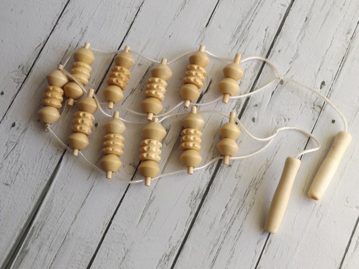Back Massage Tool / Wooden massager on rope / Wooden handheld Etsy