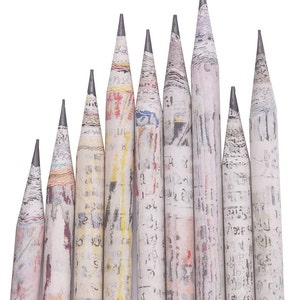 10 HB Pencils Dark Eraser & Sharpener 100% Recycled Newspaper Pencil Set Pencils In Gift Box Back To School Gift Eco-Friendly image 3