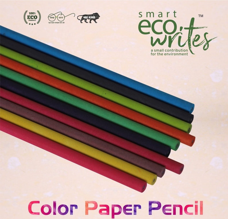 10 HB Pencils Dark Eraser & Sharpener 100% Recycled Newspaper Pencil Set Pencils In Gift Box Back To School Gift Eco-Friendly image 6