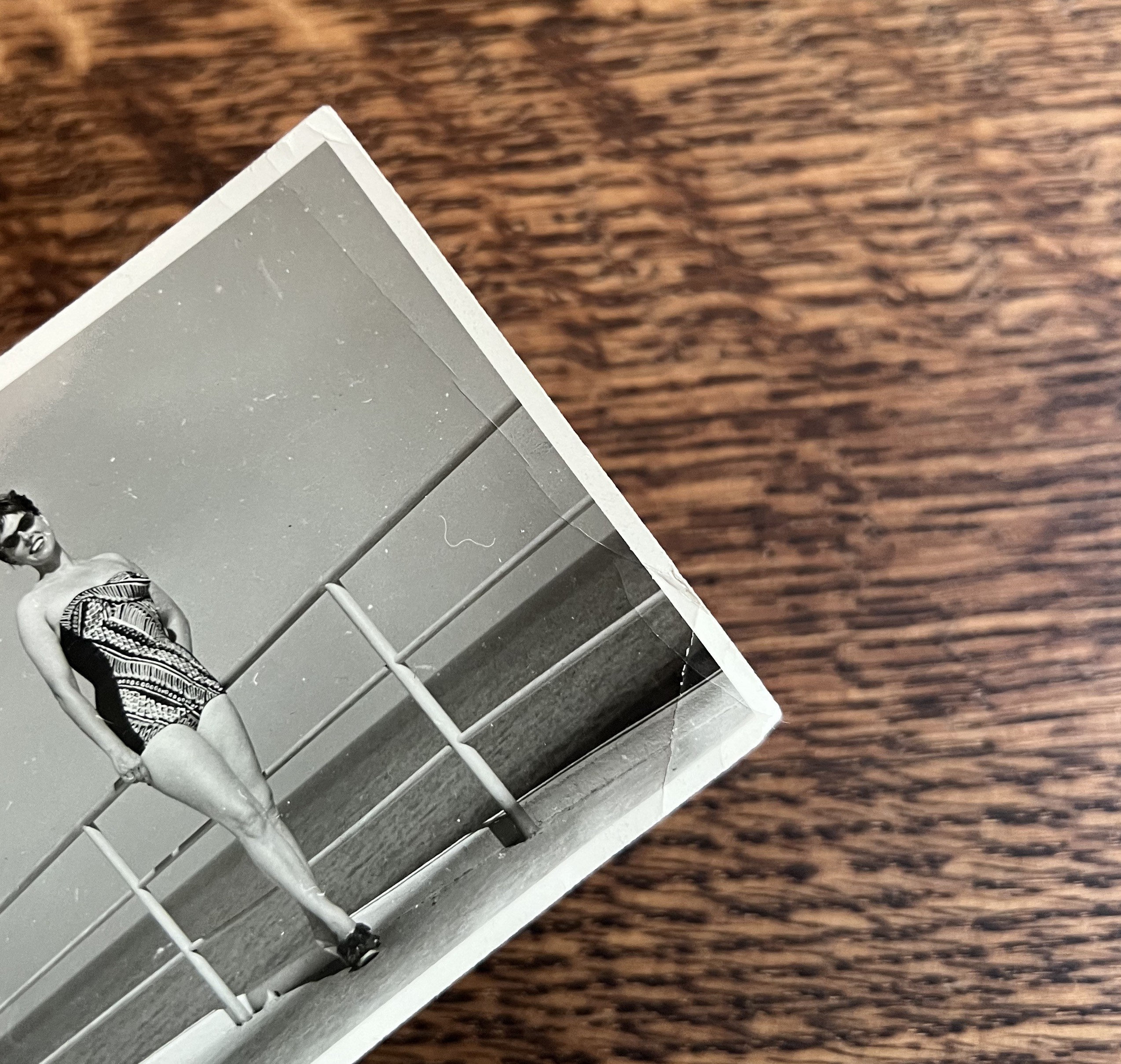 Swimsuit Beauty, Found Photograph, Black and White Photo of a Woman in ...