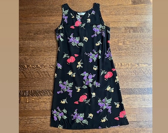 Wildflower Day Dress, Sleeveless Floral Midi Shift Dress